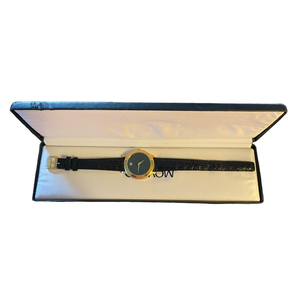 Movado Vintage Museum Quartz Watch 18KGP 87-E4-0844 Original Box